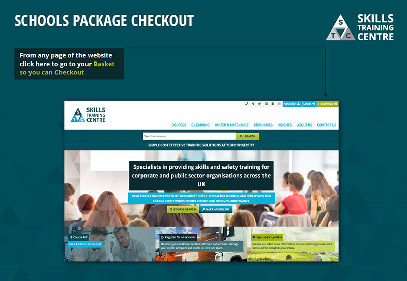 Schools Package checkout instructions